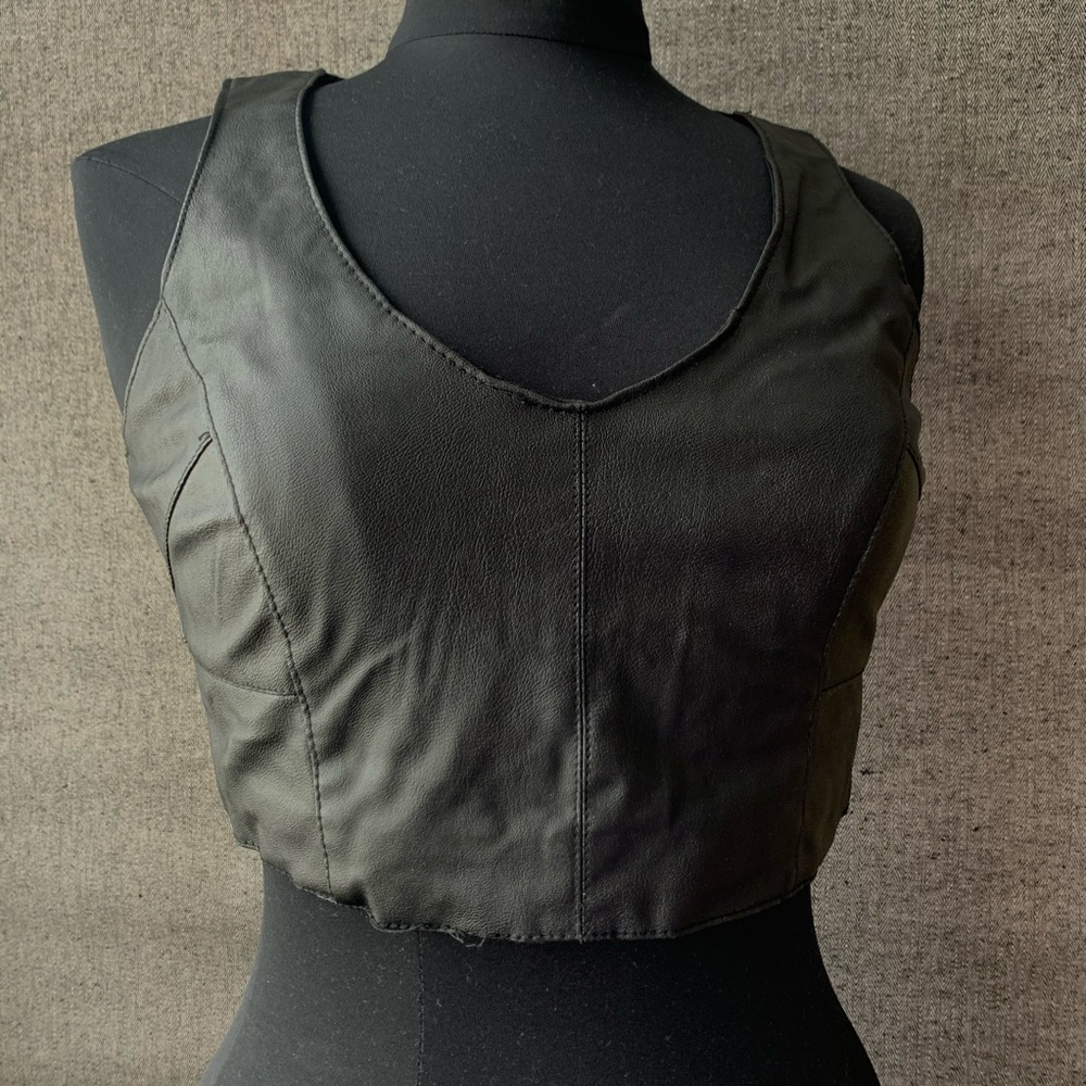 New Look Leather Crop Top